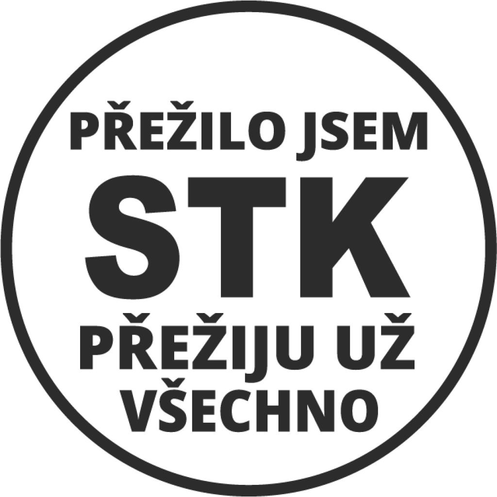 Přežilo jsem STK přežiju už všechno samolepka Přežilo jsem STK přežiju už všechno samolepka