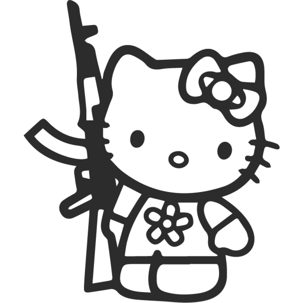 Hello Kitty AK47 samolepka Hello Kitty AK47 samolepka