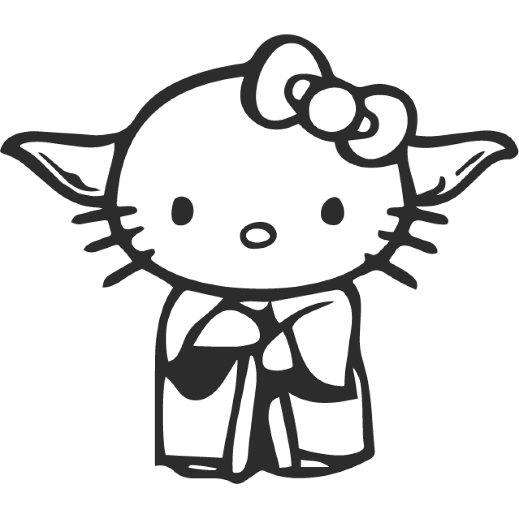Hello Kitty Yoda samolepka Hello Kitty Yoda samolepka