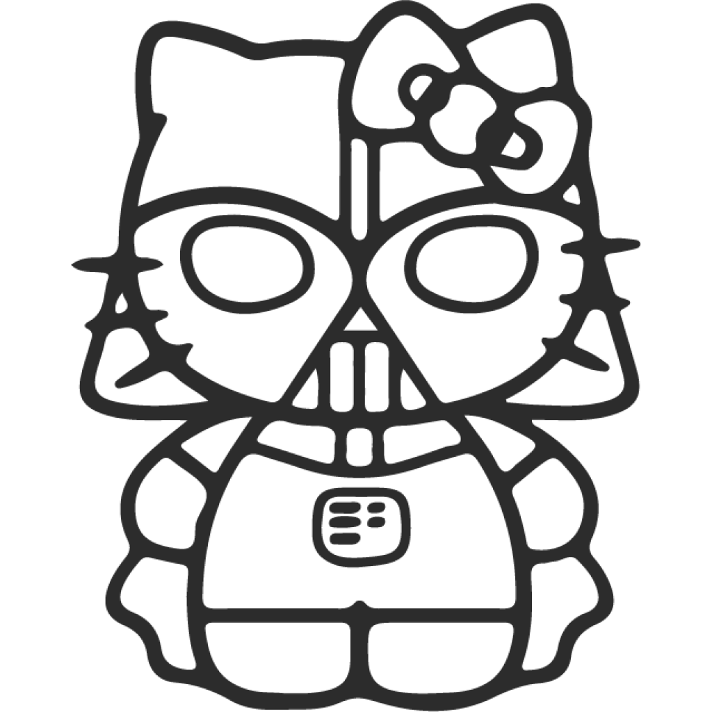 Hello Kitty Darth Vader samolepka Hello Kitty Darth Vader samolepka
