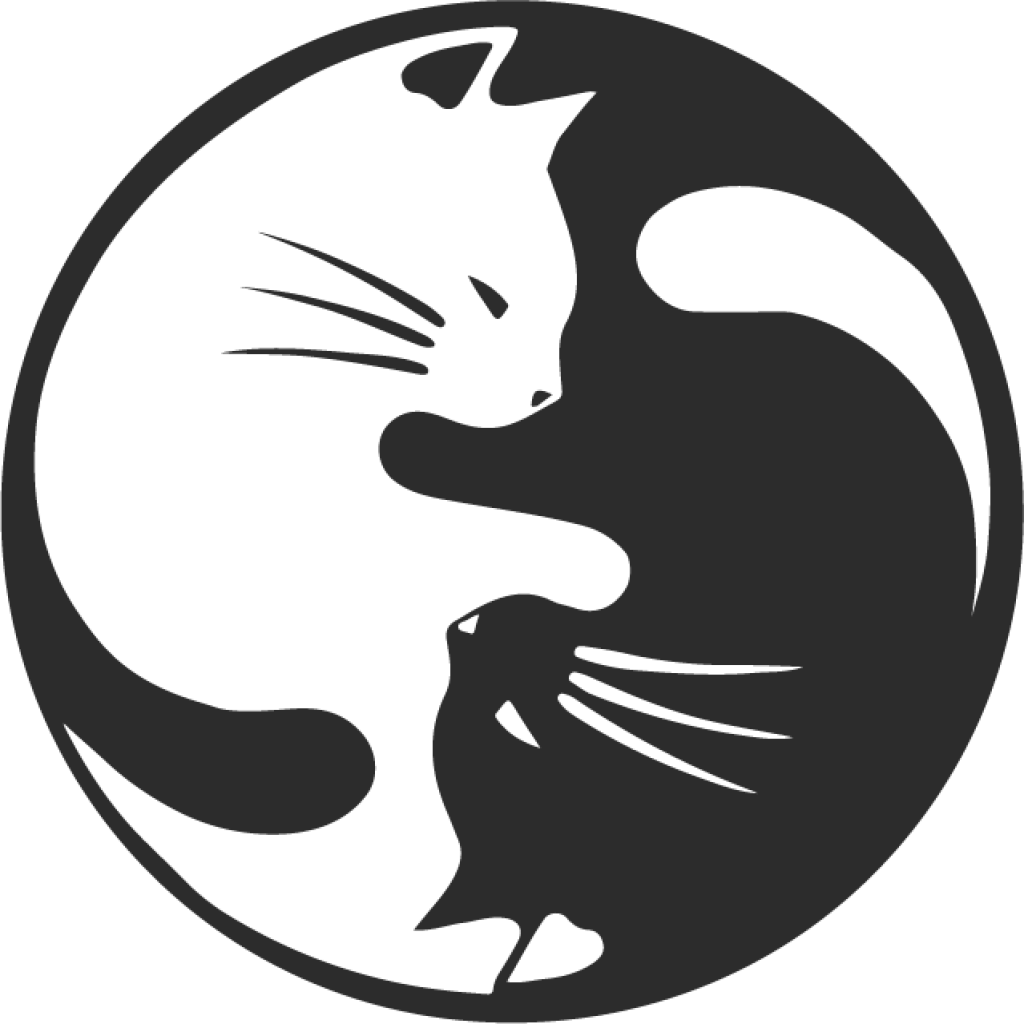 Yin-Yang kočky samolepka Yin-Yang kočky samolepka