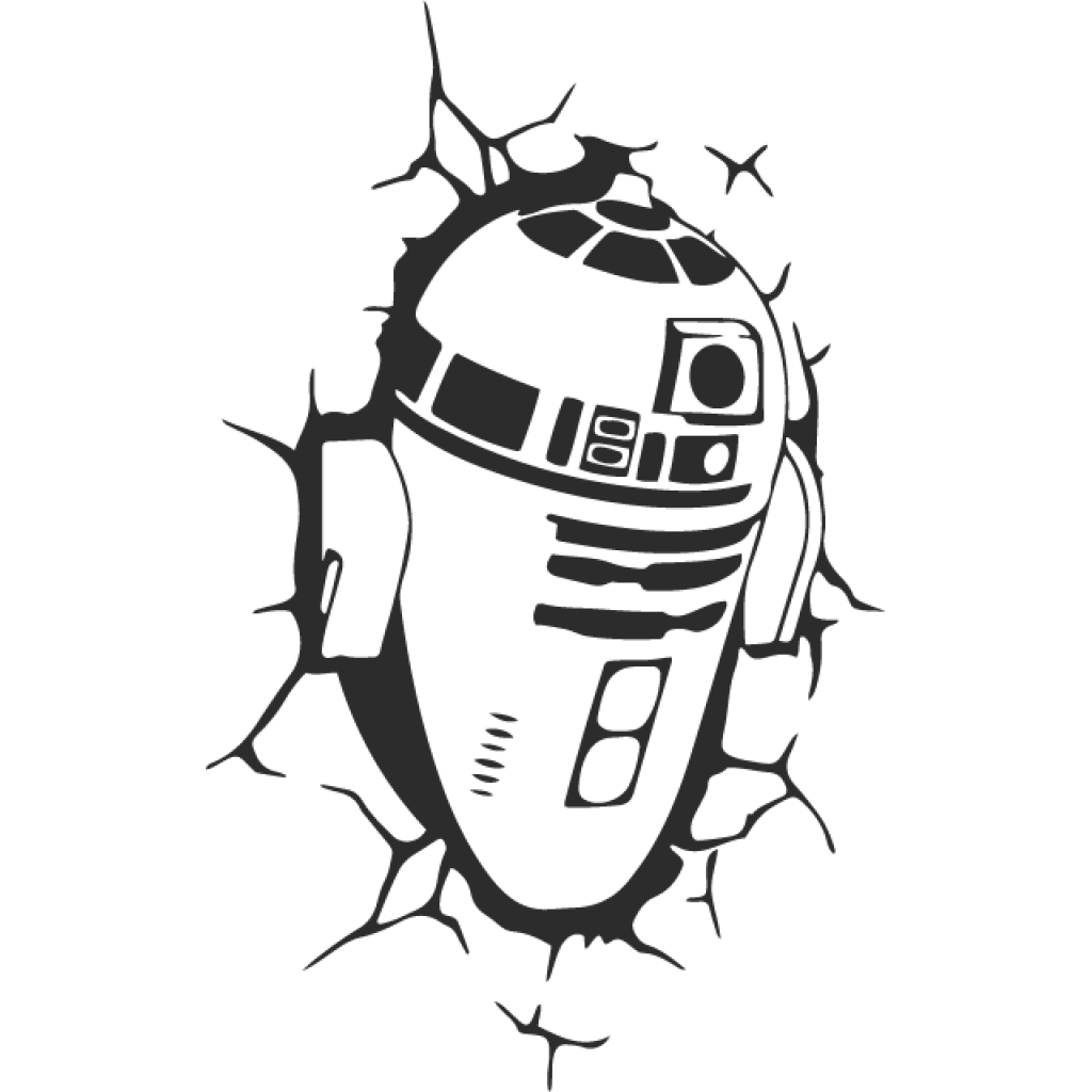 Robot R2D2 samolepka Robot R2D2 samolepka