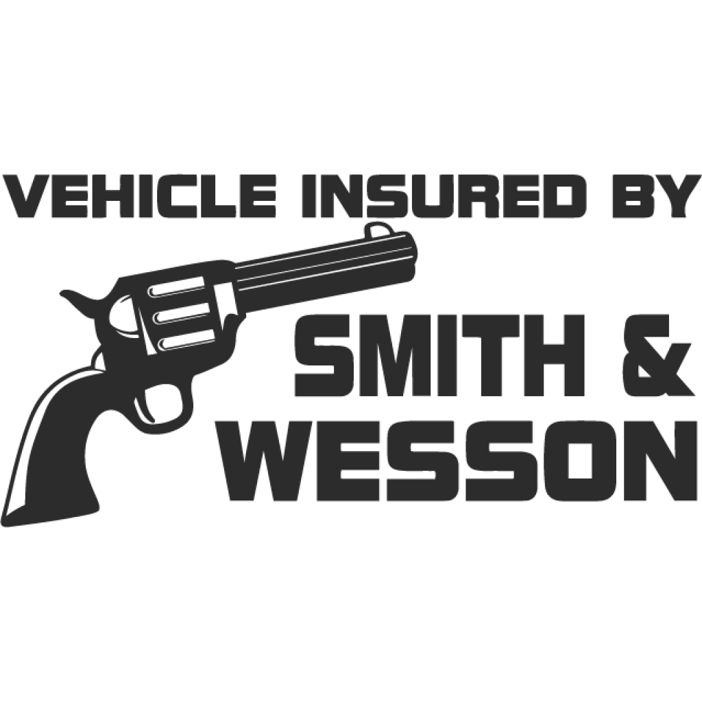 Vehicle insured by Smith&Wesson samolepka Vehicle insured by Smith&Wesson samolepka