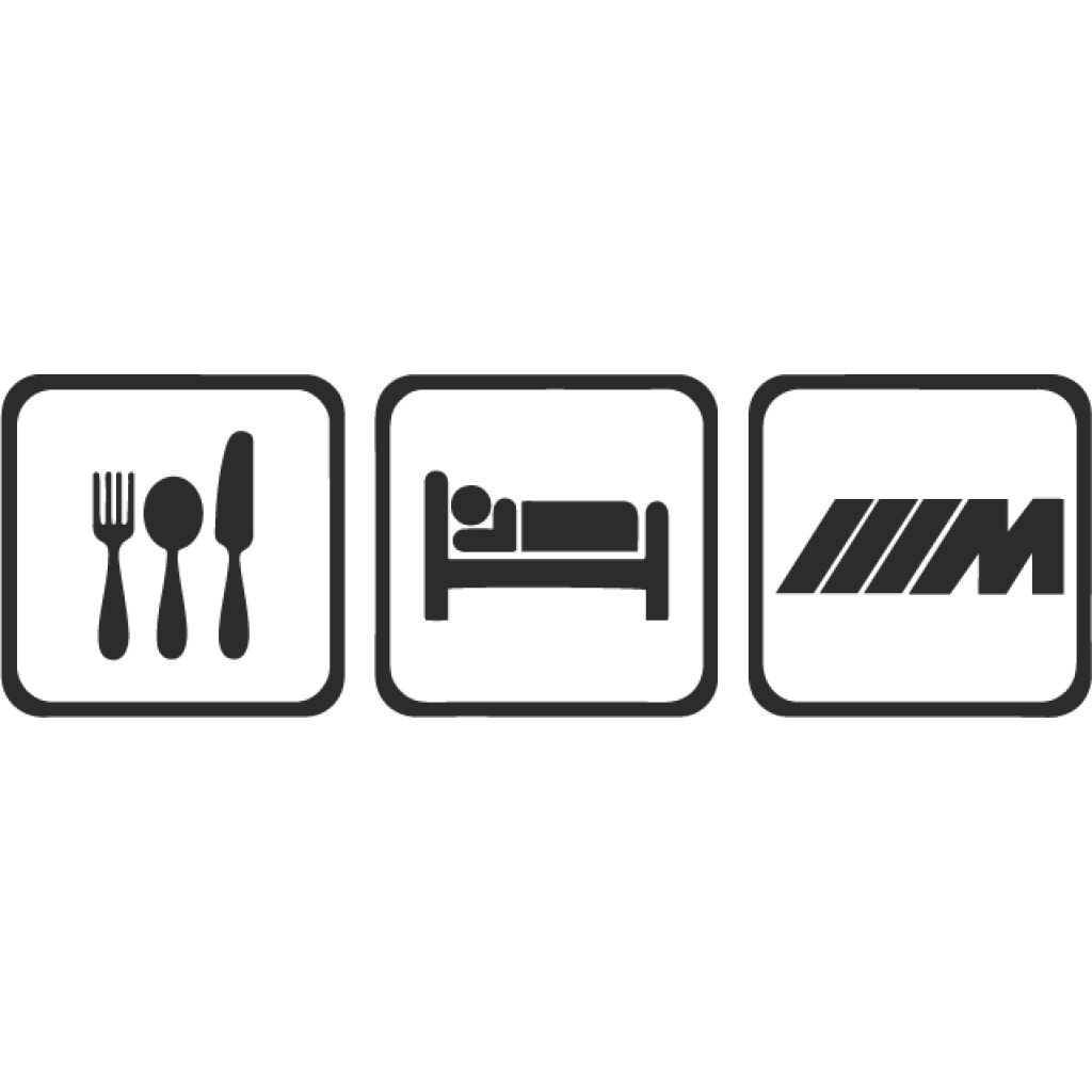 Eat Sleep M power samolepka