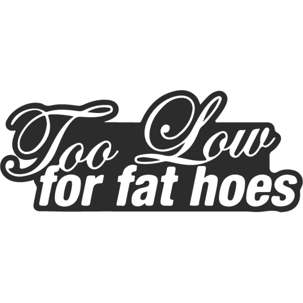 Too low for fat hoes samolepka Too low for fat hoes samolepka