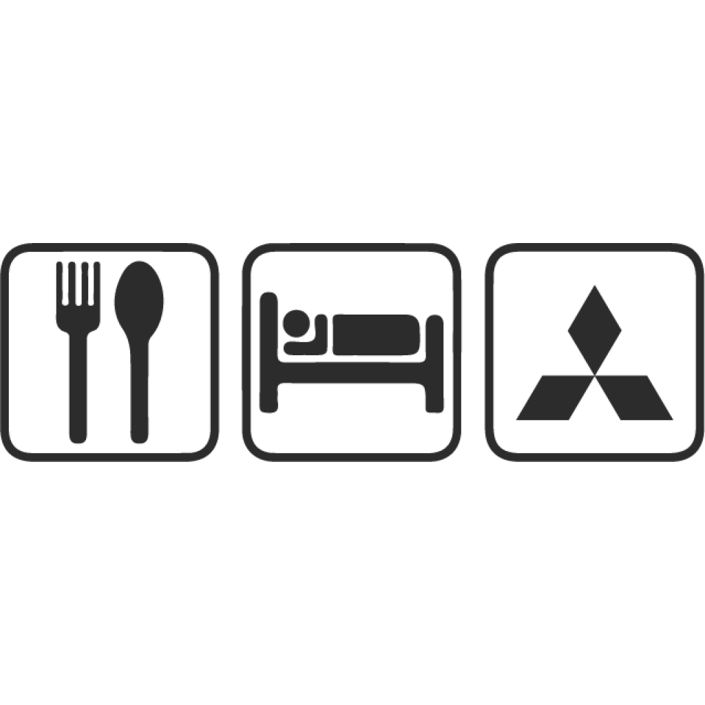 Eat Sleep Mitsubishi samolepka Eat Sleep Mitsubishi samolepka