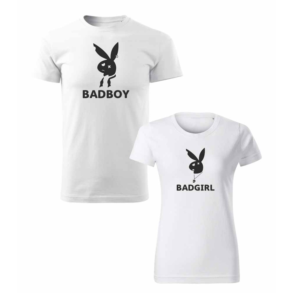 Párová trička s potiskem BadBoy a BadGirl Párová trička s potiskem BadBoy a BadGirl
