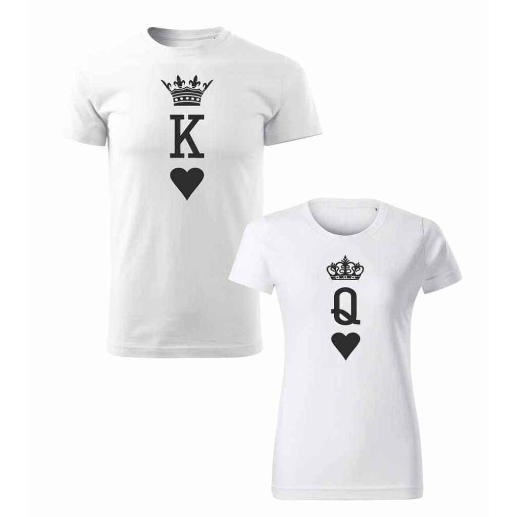 Párová trička s potiskem King a Queen Párová trička s potiskem King a Queen