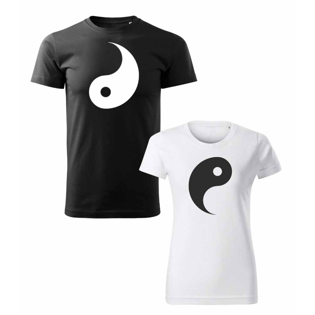Párová trička s potiskem Yin a Yang Párová trička s potiskem Yin a Yang